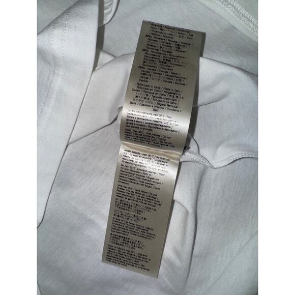 Fendi White Black Striped FF Logo Monogram Short Sleeve Cotton T-Shirt Large L - Picture 12 of 15